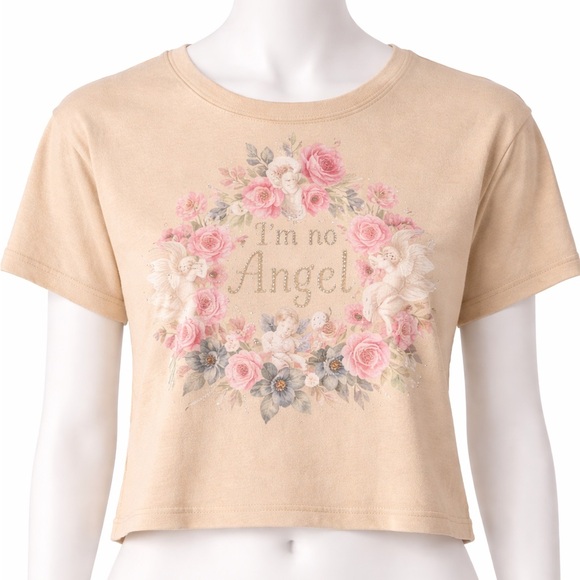 trust the universe Tops - 🌸 “I’m No Angel” Cropped Tee – Trust The Universe Brand (Med.)